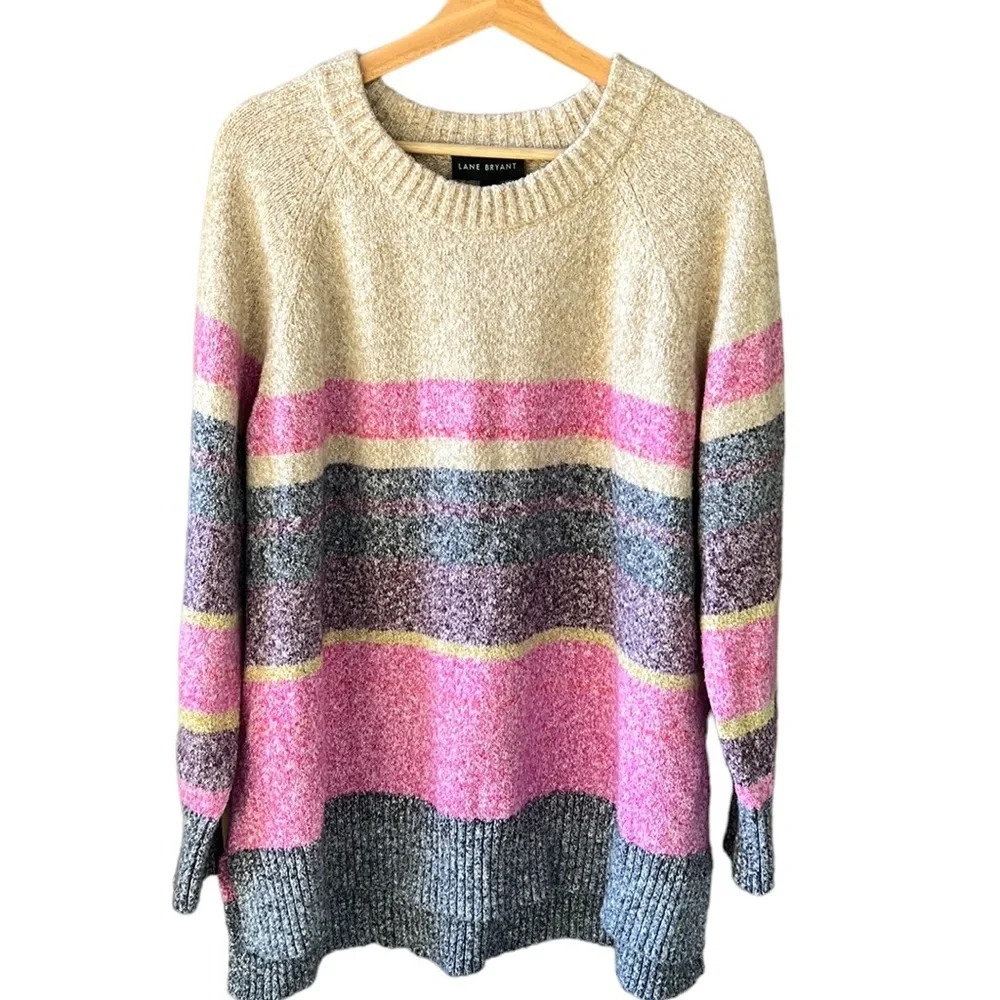 Lane Bryant Women's Multicolor Striped Sweater